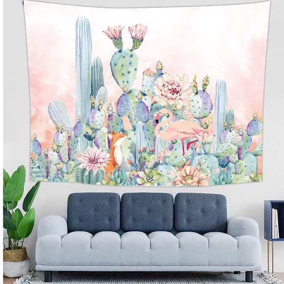 Hippie Flamingo Cactus Plant Garden Wall Decor/Art - Picture 2 of 6